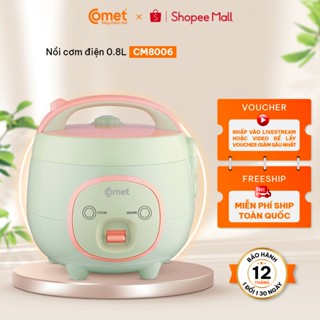 [Hỏa Tốc 4H HCM] Nồi cơm điện con heo 0.8L nắp gài COMET CM8006 nồi chống dính dễ vệ sinh - CM8006