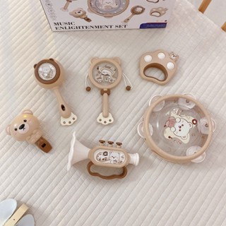 Set đồ chơi âm thanh cho bé, trống, lục lạc, gặm nướu, xúc xắc, kèn