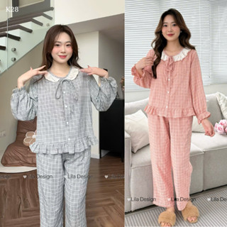K28- Đồ bộ pijama dài tay áo quần có túi kẻ caro cao cấp mềm mịn, mát khi mặc Giảm 20%