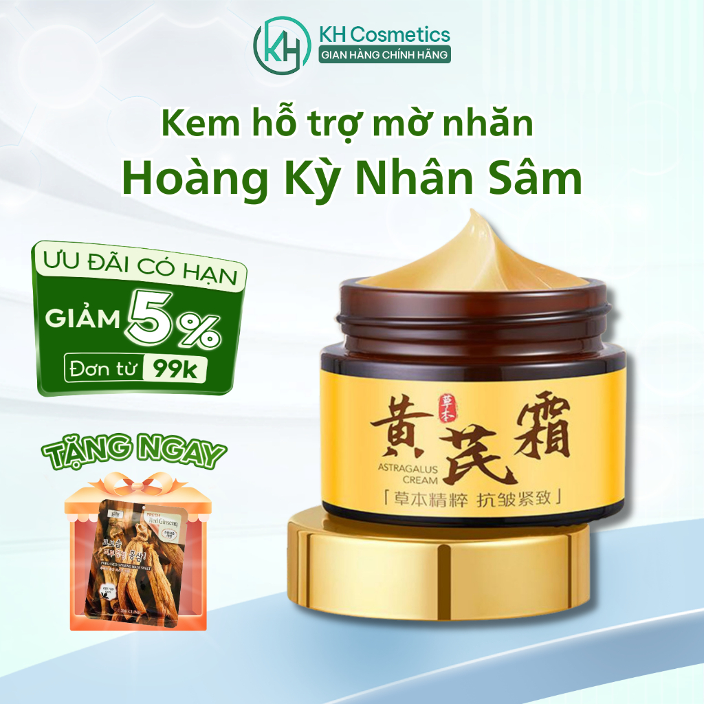 Kem X.óa Nhăn Hoàng Kỳ Nhân Sâm HUANGQI 50g –  HUANGQI Dưỡng Ẩm, Căng Da, Trẻ Hóa, Giảm Nếp Nhăn
