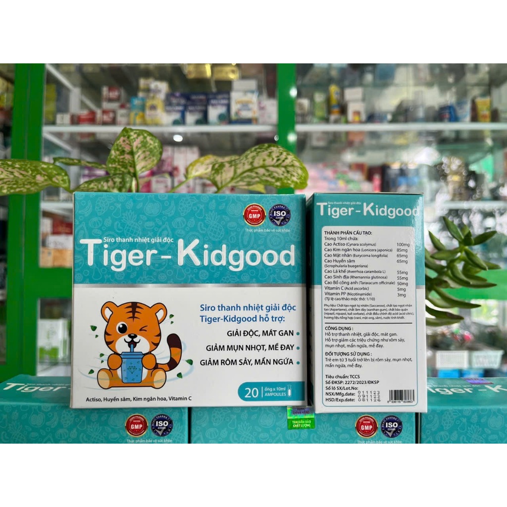 Kidgood - Siro thảo mộc giúp giải độc gan trẻ em, giảm mẩn ngứa, rôm sẩy - Hộp 20 ống - NT Bình An