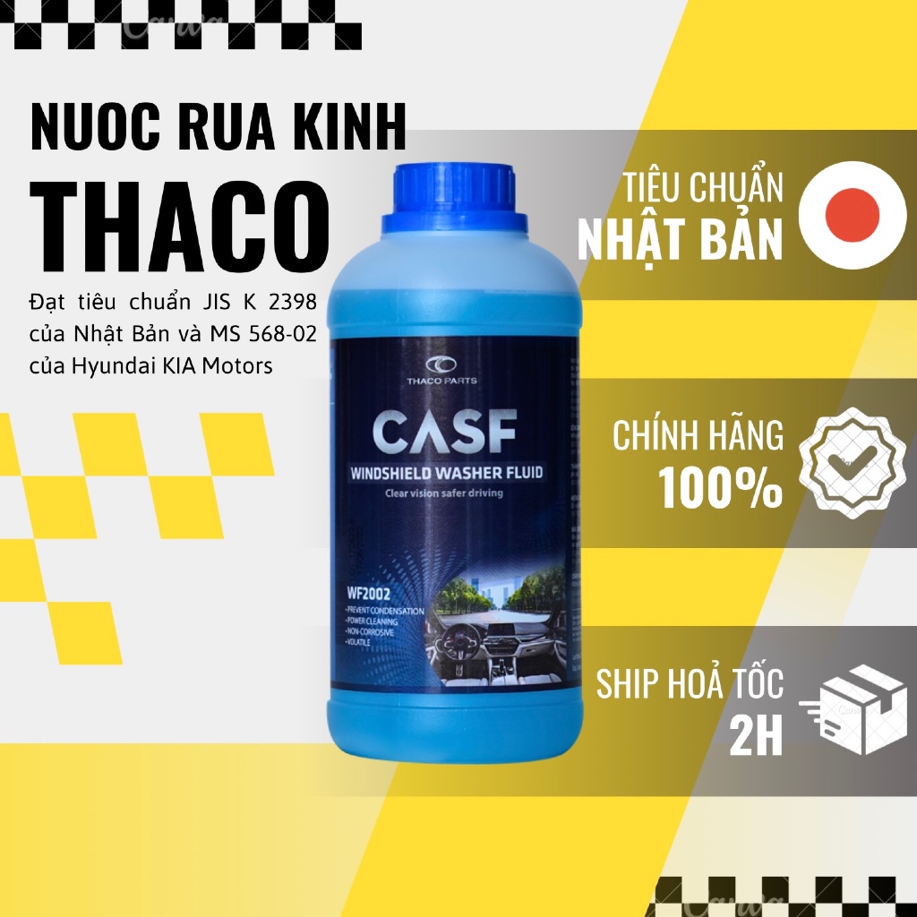 Nước rửa kính oto CASF THACO 1 lít lau kính xe hơi không cần pha tiêu chuẩn Nhật Bản