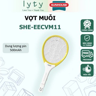  Vợt muỗi Sunhouse SHE-EECVM11 màu vàng tự ngắt điện khi ngừng sử dụng - Hàng Chính Hãng 