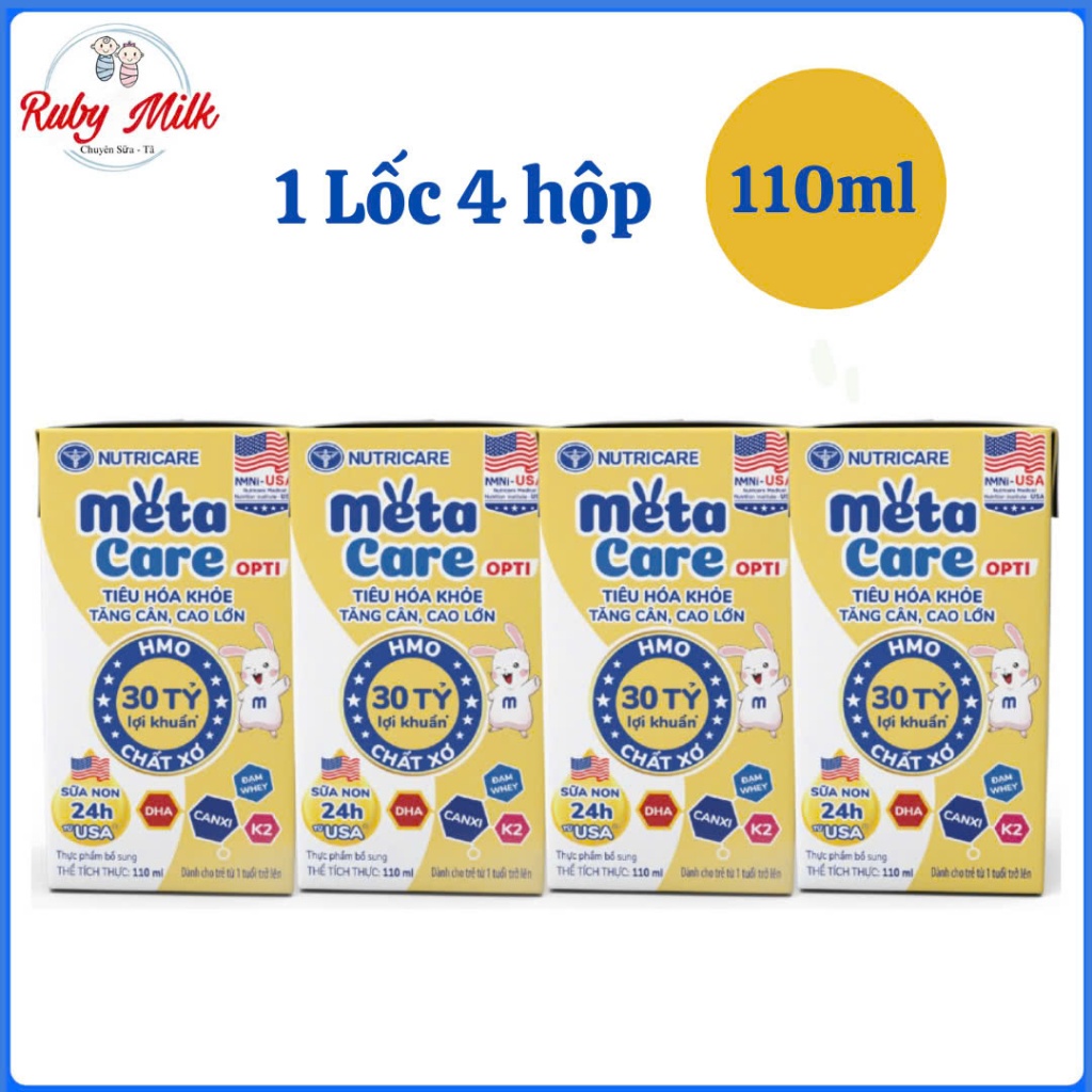 Lốc 4 Hộp Sữa pha sẵn Metacare Opti 110ml