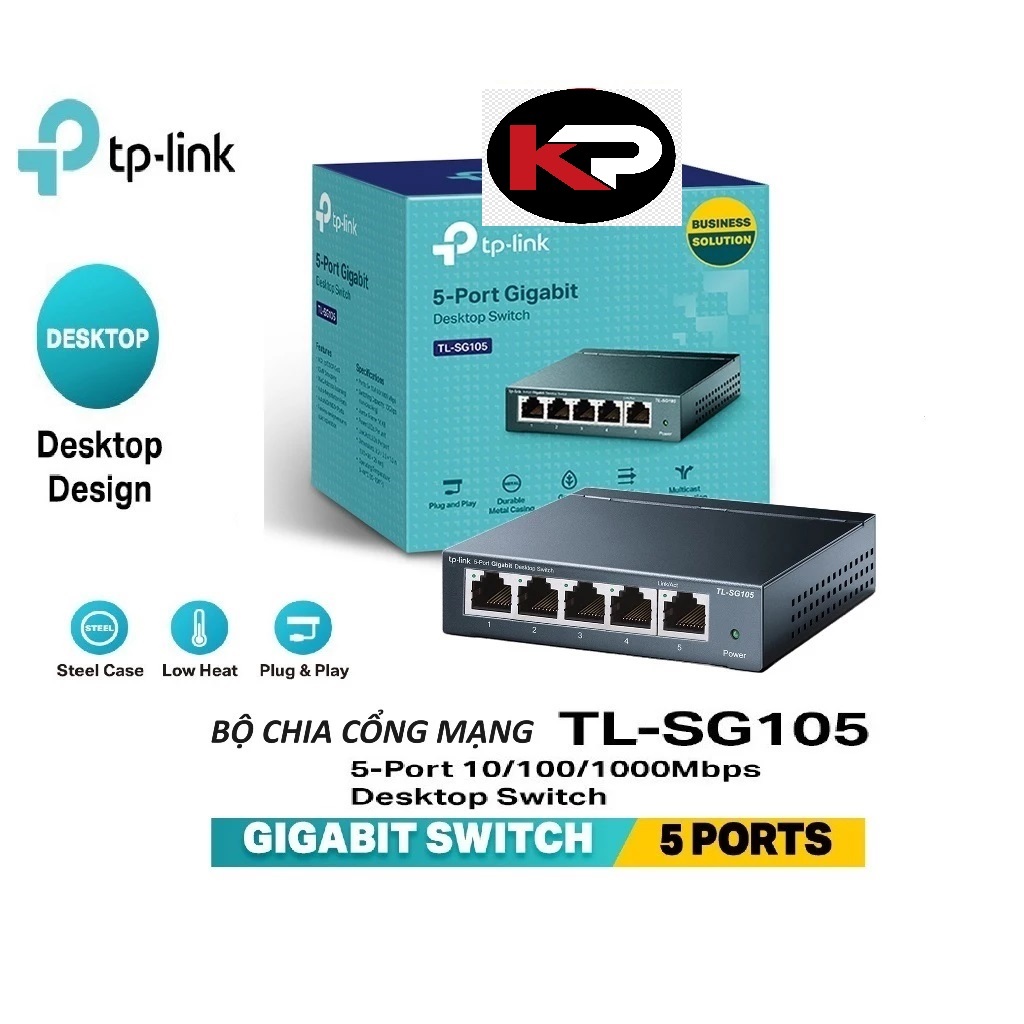 Bộ chia mạng Gigabit TP-Link 5 Port LS105G - 8 Port LS108G | Cắm và chạy | Vỏ Kim Loại -Hàng Cam kết