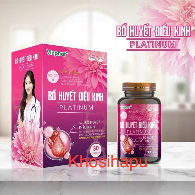 Viên uống Thảo dược Bổ huyết điều kinh Ích mẫu giúp điều kinh giảm đau bụng kinh kinh Nguyệt không đều