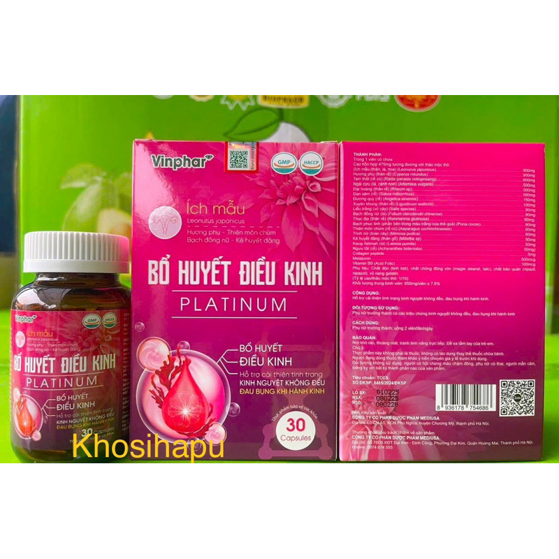 Viên uống Thảo dược Bổ huyết điều kinh Ích mẫu giúp điều kinh giảm đau bụng kinh kinh Nguyệt không đều