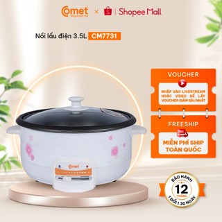   Kho HN  Nồi lẩu điện 3,5L COMET CM7731 công suất 1300w Chống dính dễ vệ sinh - CM7731 