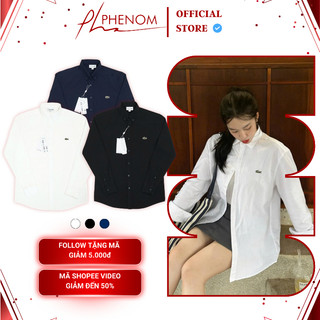 Áo Sơ Mi Lacos.te Thêu Cá Sấu Chất Kate Cotton Oxford Dày Mịn Chống Nhăn