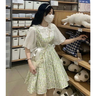 [Sẵn + Hoả tốc] 𝐗𝐢𝐚𝐨𝐥𝐮𝐮 | Đầm ngắn tay bồng cổ bèo nữ tính phối nơ X43