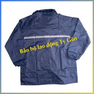 Bộ quần áo đi mưa màu xanh đen có phản quang sau lưng