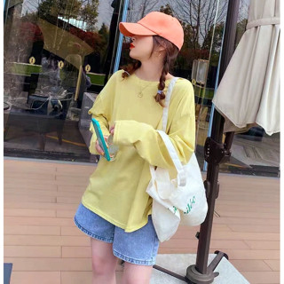 Áo thun nữ form rộng tay dài chất xược thu đông ANHSTORE, áo thun giấy tay dài form rộng phong cách Hàn Quốc