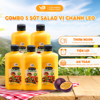  Combo 5 sốt salad chanh leo VB Foods 330ml chuyên dùng cho salad rau hoa quả  Xốt tiện lợi cho eat clean healthy  