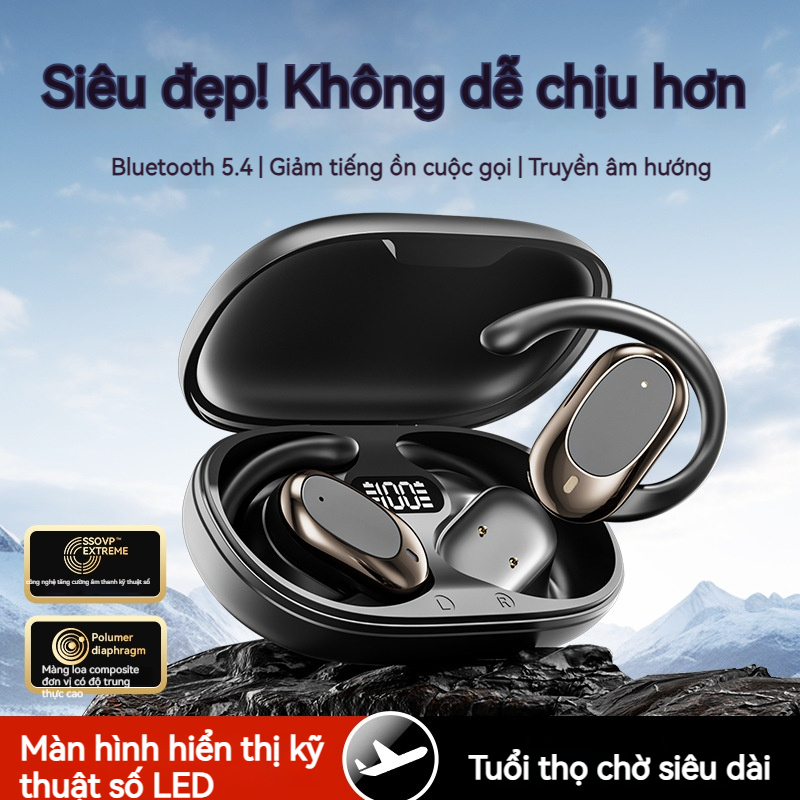 Tai nghe nhét OWS Bluetooth 5.4 Độ trễ thấp Tai nghe chơi game HiFi Stereo giảm tiếng ồn