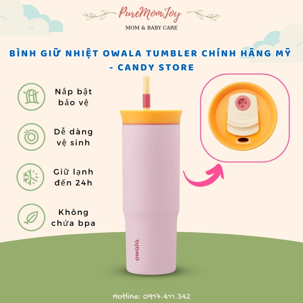 [Bill Us] BÌNH GIỮ NHIỆT OWALA Tumbler CHÍNH HÃNG MỸ - Candy Store 710 ml