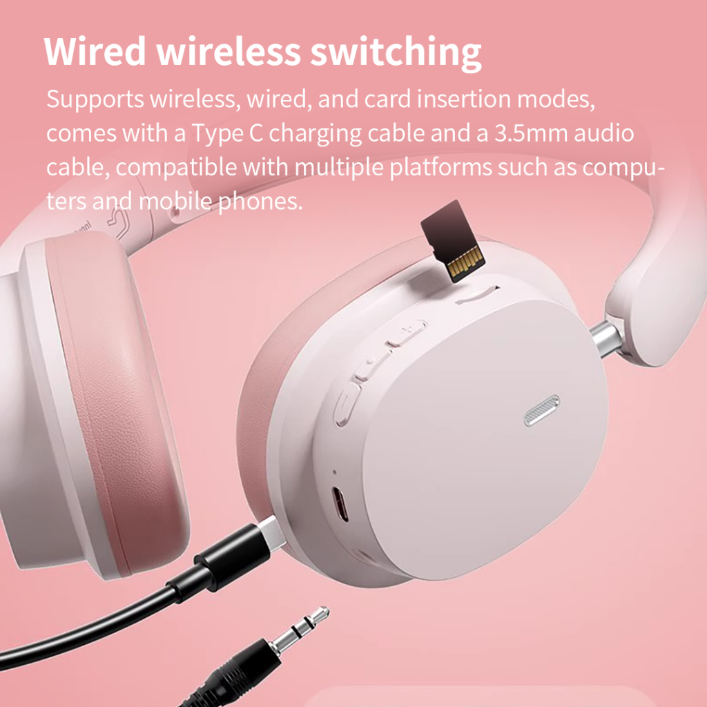 Tai Nghe Chụp Tai Bluetooth 5.3 T3 Thời Trang Và Phong Cách Âm Bass Ấm Sống Động Có Mic Đàm Thoại Cho Học Tập Giải Trí | BigBuy360 - bigbuy360.vn