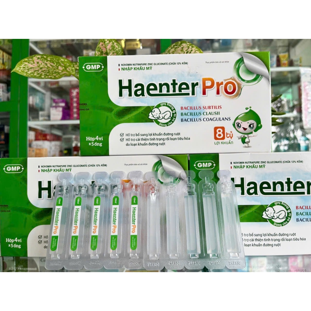 Men 8 tỉ lợi khuẩn Haenter Pro với 6 chủng đa dạng giúp ổn định tiêu hóa - Hộp 20 ống - NT Bình An