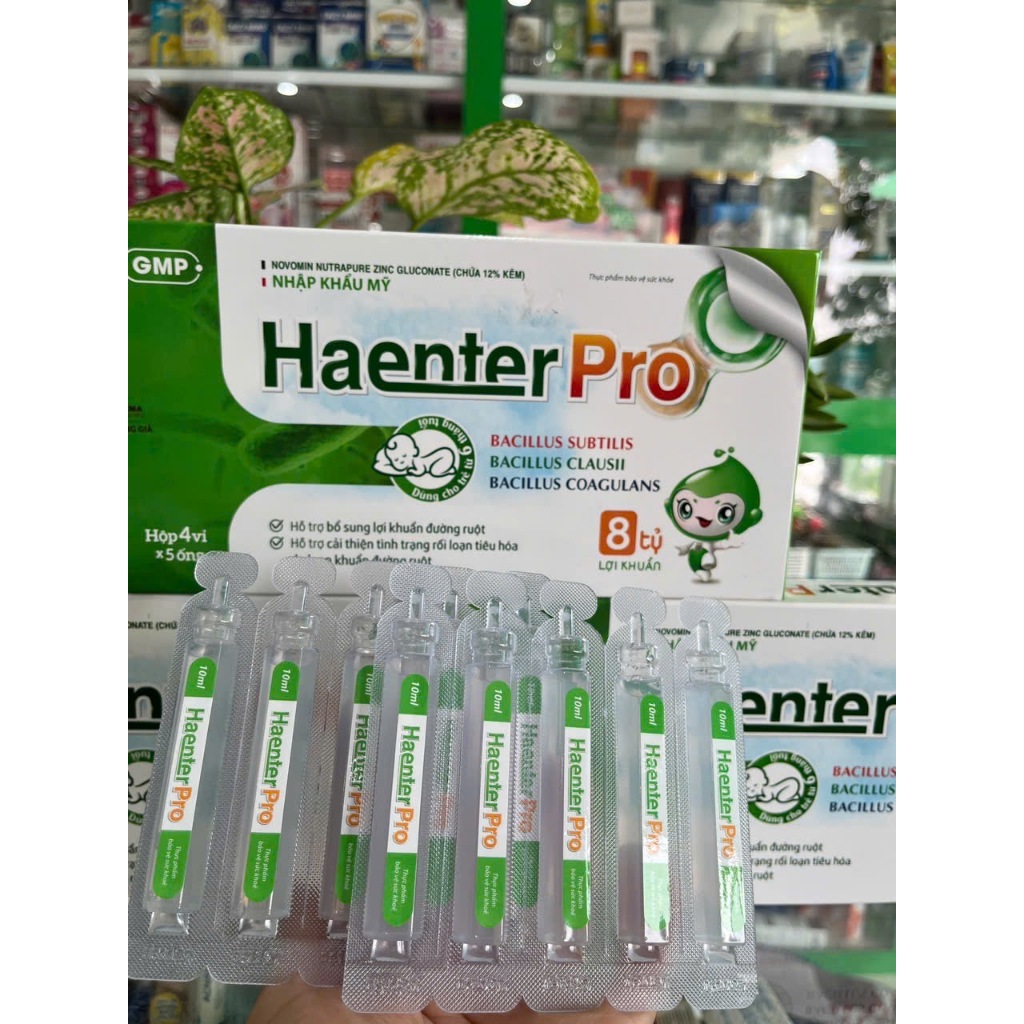 Men 8 tỉ lợi khuẩn Haenter Pro với 6 chủng đa dạng giúp ổn định tiêu hóa - Hộp 20 ống - NT Bình An