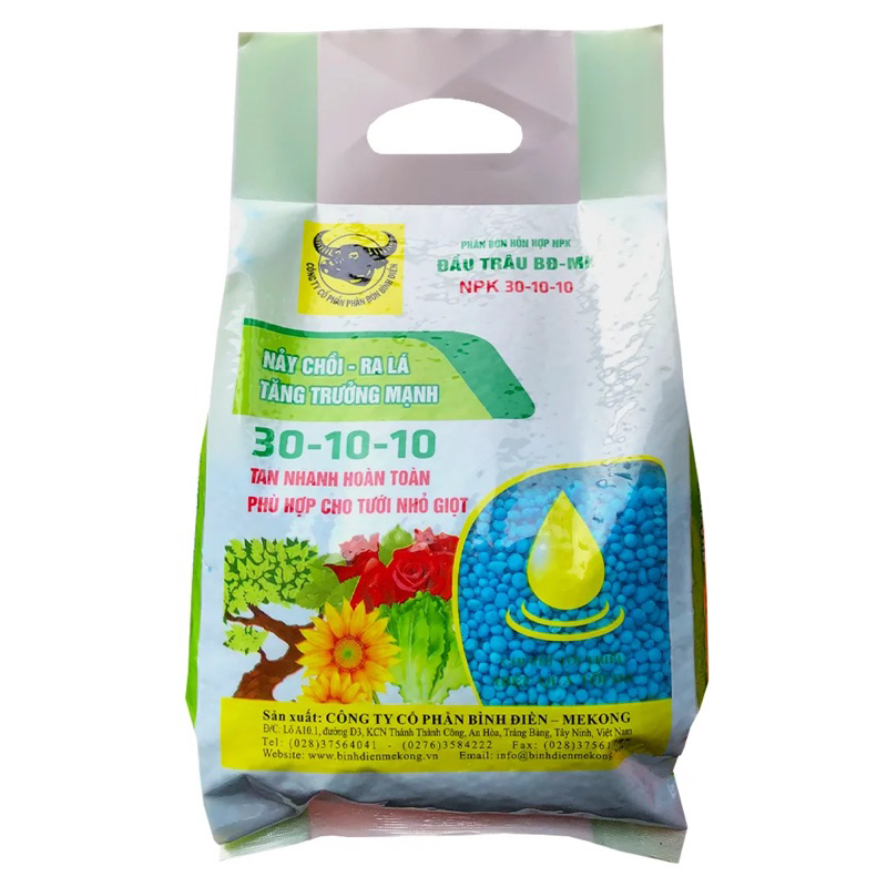 Phân bón đầu trâu 30:10:10 siêu thúc mầm gói 1kg