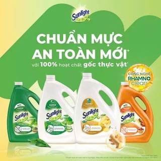 Nước rửa chén bát sunlight đánh bay dầu mỡ với gốc thực vật an toàn cho chén đĩa can 3.4kg