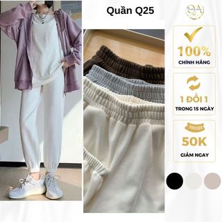 Quần nỉ jogger nữ bo gấu cạp chun thể thao phong cách thể thao năng động - Q25