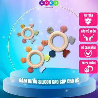 Gặm nướu silicone COCO COCOBEE cho bé chất liệu silicon dẻo mềm an toàn hỗ trợ bé cầm nắm,hạn chế gặm tay