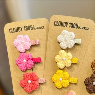 Bộ kẹp tóc len cho bé dễ thương handmade by Cloudy's mami