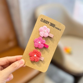 Bộ kẹp tóc len cho bé dễ thương handmade by Cloudy's mami