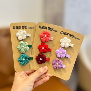 Bộ kẹp tóc len cho bé dễ thương handmade by Cloudy's mami
