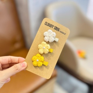 Bộ kẹp tóc len cho bé dễ thương handmade by Cloudy's mami