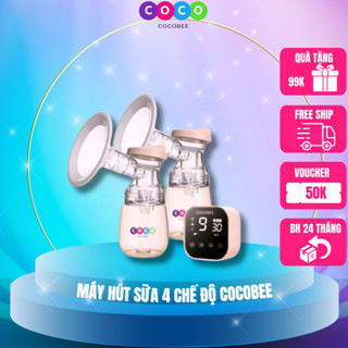 Máy hút sữa điện đôi COCOBEE, hút mạnh 9 cấp độ hút, 4 chế độ linh hoạt điều chỉnh giúp mẹ chăm con dễ dàng