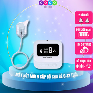 Máy hút mũi cầm tay cho bé COCOBEE, máy hút mũi cho trẻ sơ sinh 9 cấp độ hút an toàn có đèn ban đêm và nhạc cho bé