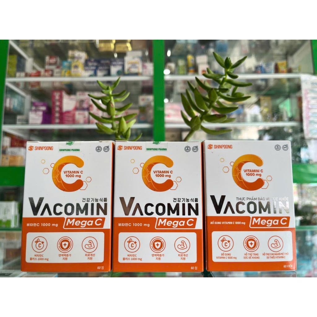VitaminC 1000mg Vancomin Mega C tăng đề kháng, tăng hấp thu sắt, collagen - Hộp 60v - NT Bình An