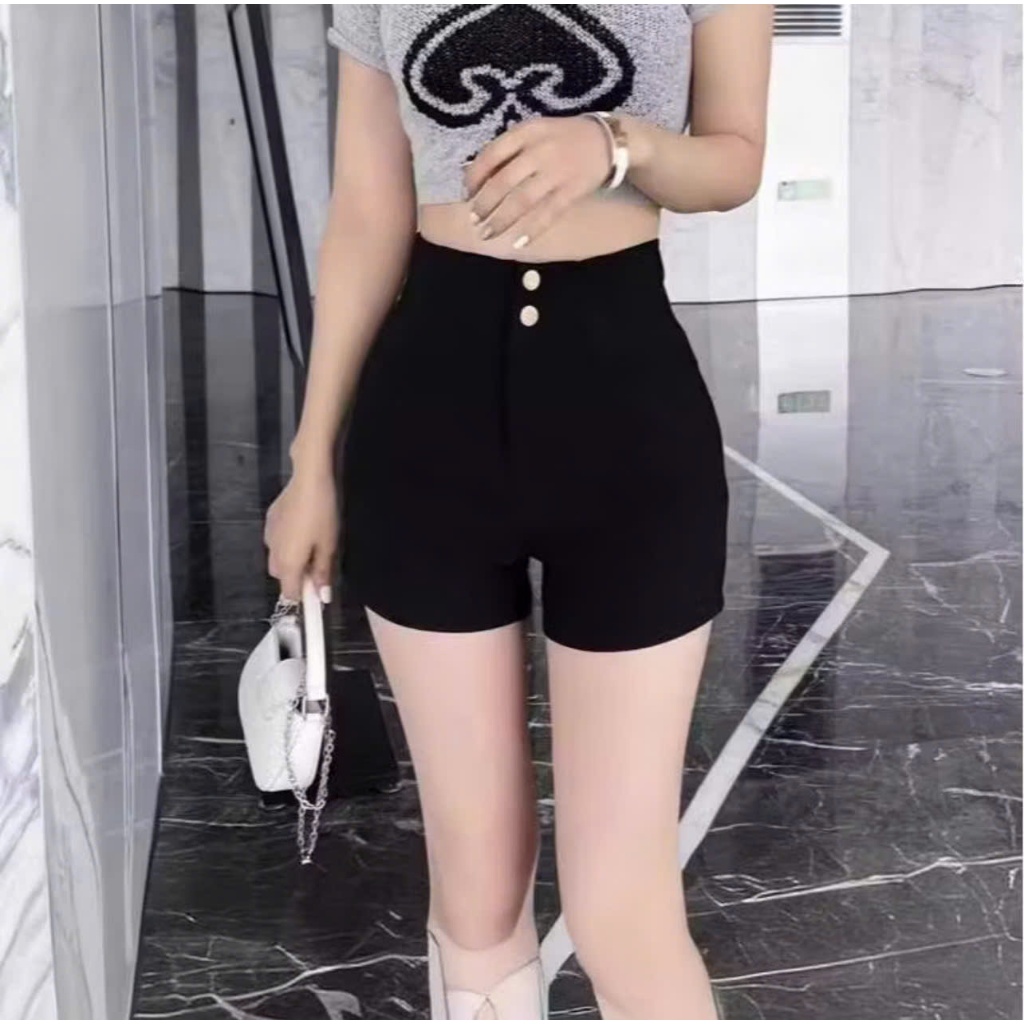 Quần Đùi Nữ,Quần Short Cạp Cao 2 Khuy chất Umi hàn Co Giãn 4 Chiều | BigBuy360 - bigbuy360.vn