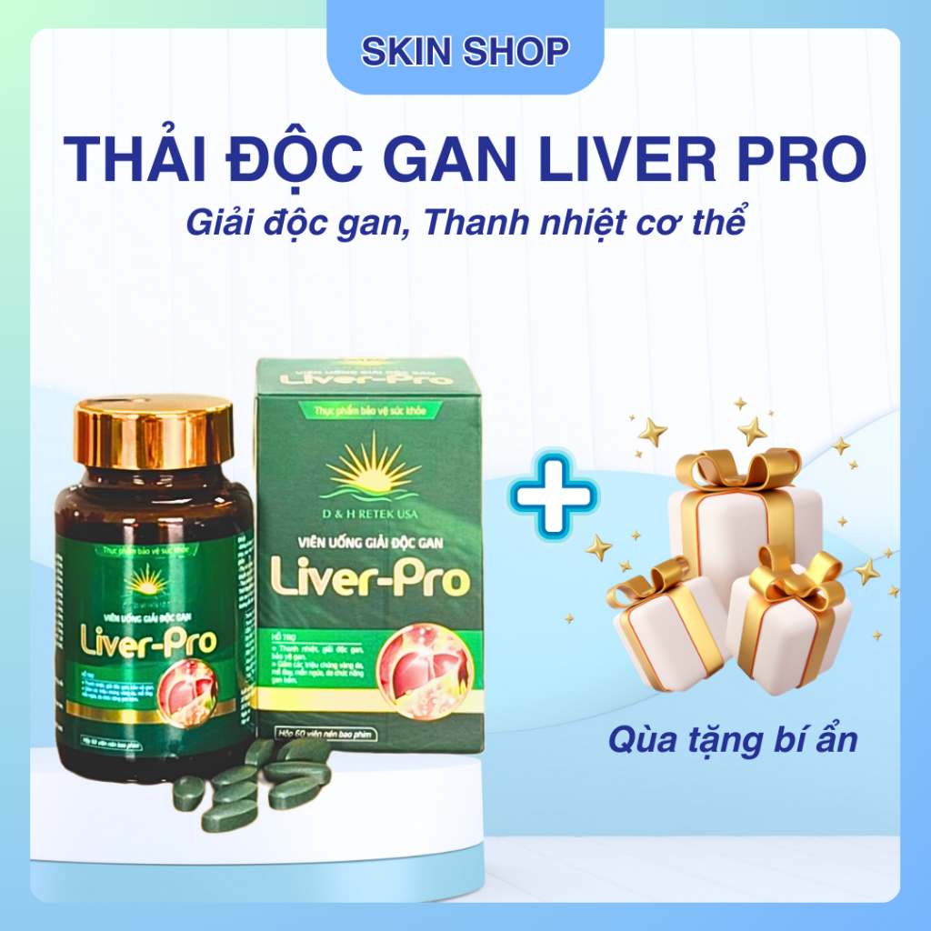 VIên giải độc gan hỗ trợ giảm các triệu chứng vàng da, mề đay, mẩn ngứa LIVER-PRO hộp 60 viên