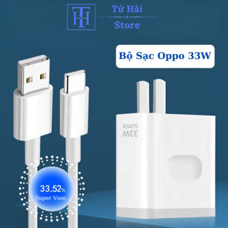 Bộ Sạc Oppo / Realme 33W - Củ + Cáp Hiển Thị Super Vooc Hỗ Trợ Realme 10/9i/9Pro + Oppo A76,A95..
