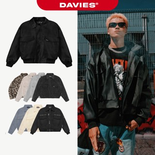 Áo khoác bomber croptop chống nước DAVIES local brand nam, nữ chất liệu da, dù, nỉ dạ basic Jacket Classy