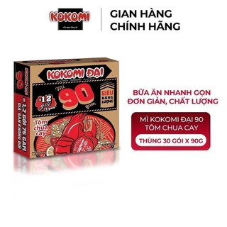  Mì Kokomi Đại 90 Tôm Chua Cay Gói - Thùng 30 Gói x 90g 