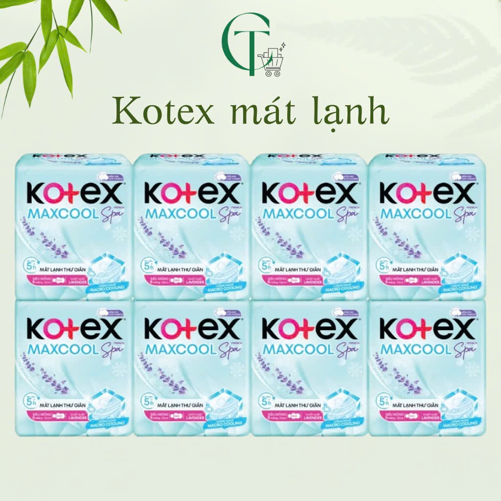 Combo 8 gói băng vệ sinh Kotex Max Cool French Spa 23cm