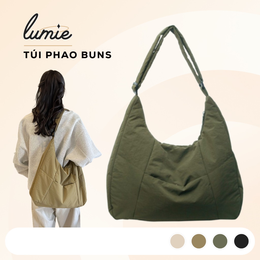 Túi Buns Chất Phao Dù Đeo Vai Đeo Chéo Rộng Rãi Sức Chứa Lớn Tiện Dụng Phù Hợp Đi Làm Đi Chơi Đi Học