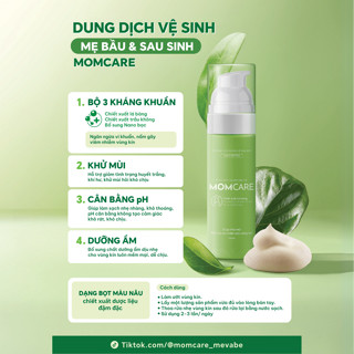 MOMCARE-Dung dịch vệ sinh cho mẹ bầu từ thiên nhiên lá bàng, lá trầu không giảm viêm, hôi, ngứa 150ml