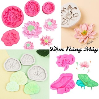 Khuôn silicon hoa sen lá sen 4D làm xôi đậu, khuôn hoa sen rau câu
