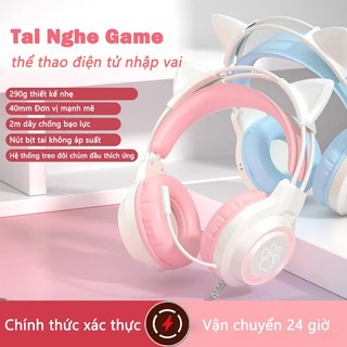  Tai Nghe Chụp Tai Gaming Có Dây G35 Có Micro Thủ Chuyên Nghiệp Tai Mèo Đèn LED Nhiều Màu 