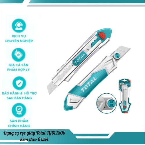 Dụng cụ rọc giấy 18mm Total TG5121806, Kích thước 100mm x 18mm