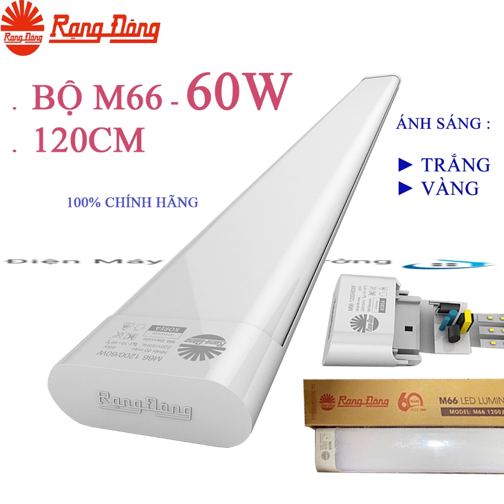 Đèn bán nguyệt Rạng Đông 60W M66 - Đèn tuýp led 60W Rạng Đông mẫu vuông cạnh( Ánh sáng Trắng- Vàng )