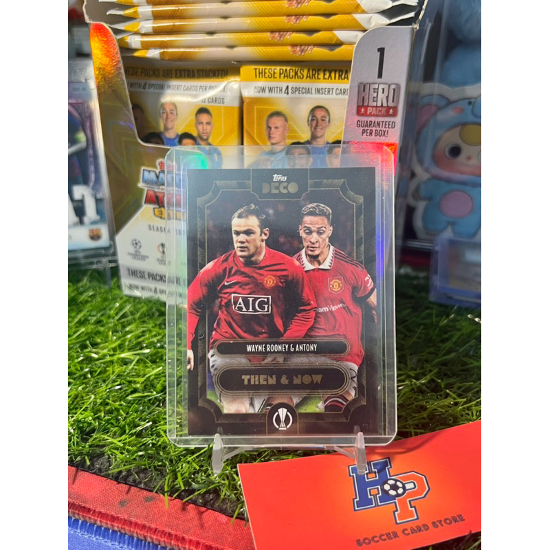 Thẻ bóng đá Wayne Rooney / Antony Then Now Topps Deco 2022/23