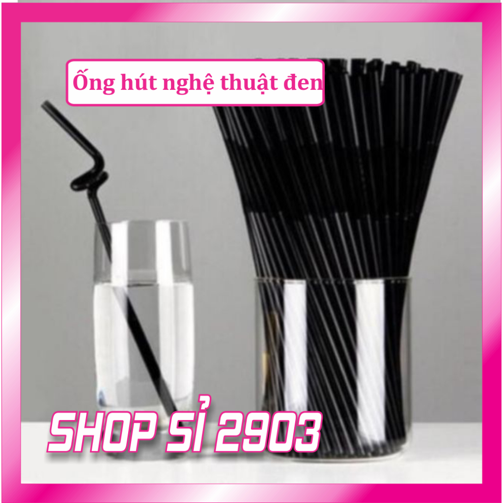 [Combo 10 bịch] Ống hút nghệ thuật màu đen / màu
