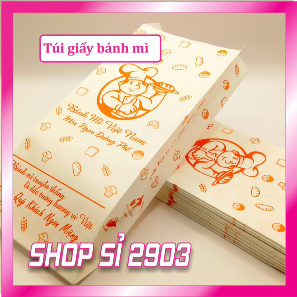 (combo 500 cái) Túi giấy bánh mì