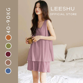 Bộ ba lỗ sát nách mặc nhà có Bigsize❤️LEESHU❤️Bộ ngủ ba lỗ quần đùi vải cotton lụa siêu mát mềm mịn thoải mái 