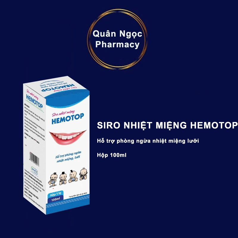 Siro nhiệt miệng Hemotop lọ 100ml hỗ trợ phòng ngừa nhiệt miệng lưỡi